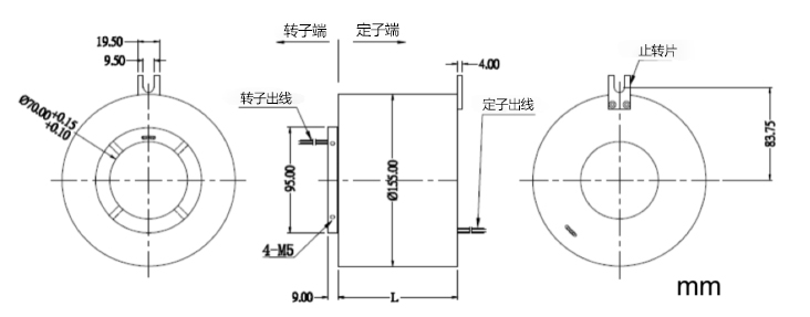 BTH70155过孔导电滑环结构图