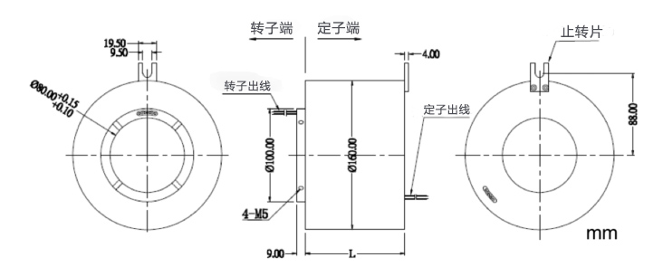 BTH80160大尺寸过孔滑环结构图