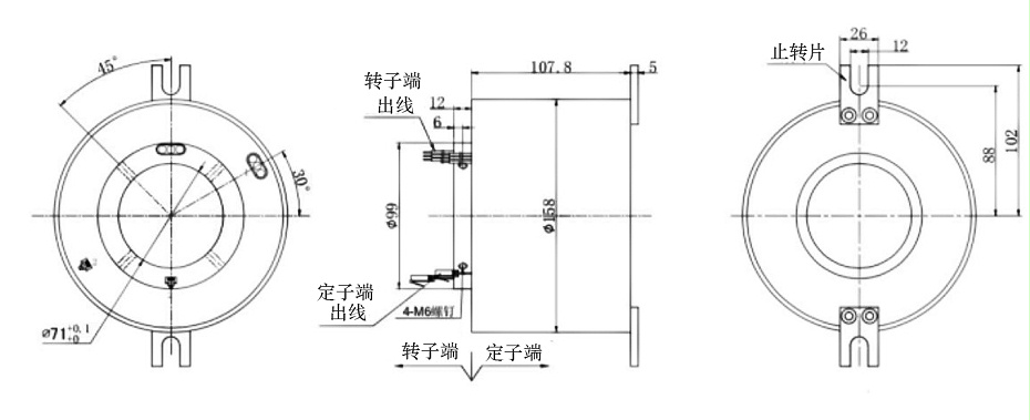 BTH71158以太网信号滑环结构图纸