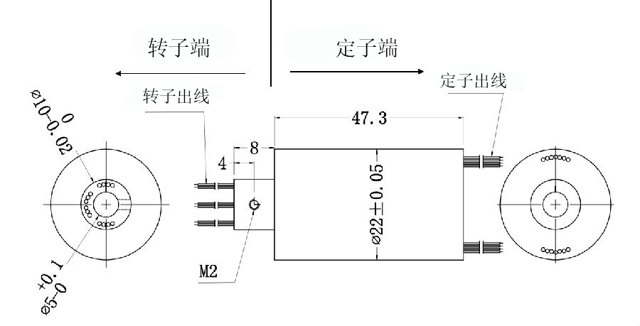 BTH0422非标定制过孔滑环内部结构图